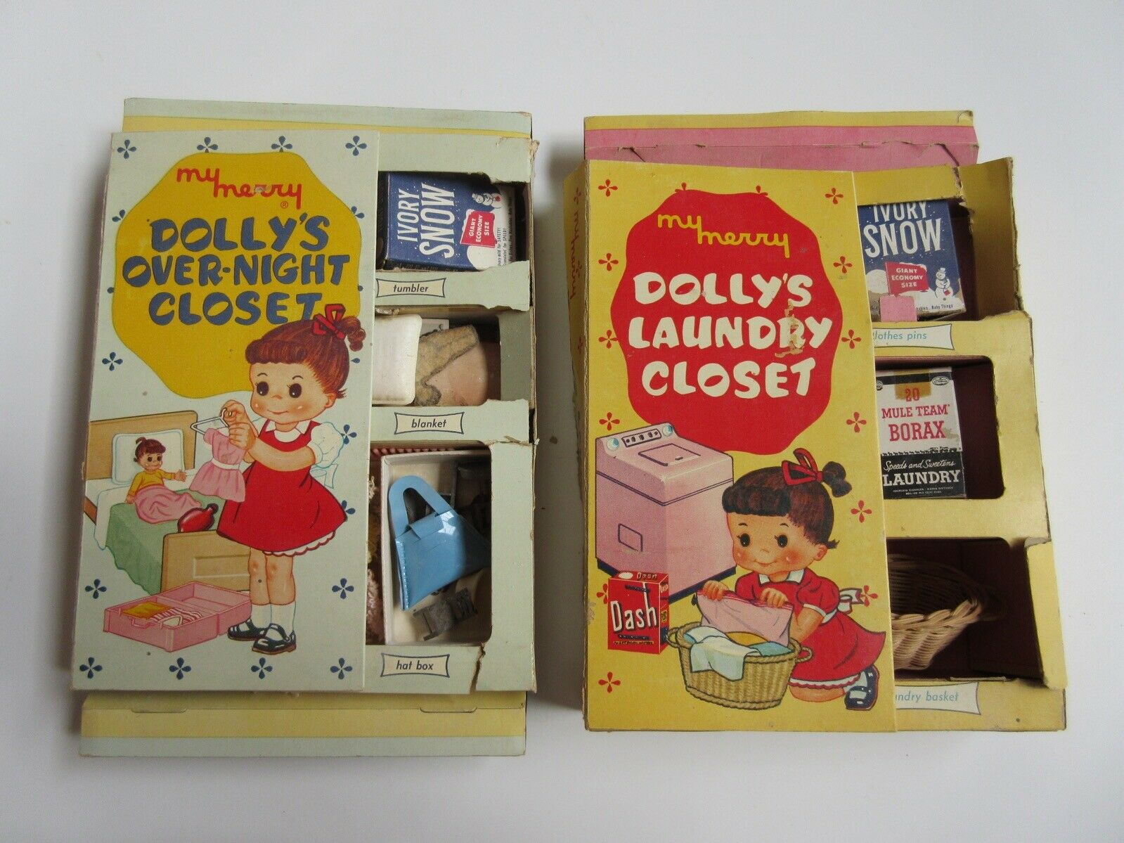 2 Vintage Doll Accessories My Merry Dolly’s Over-night Closet & Laundry Closet