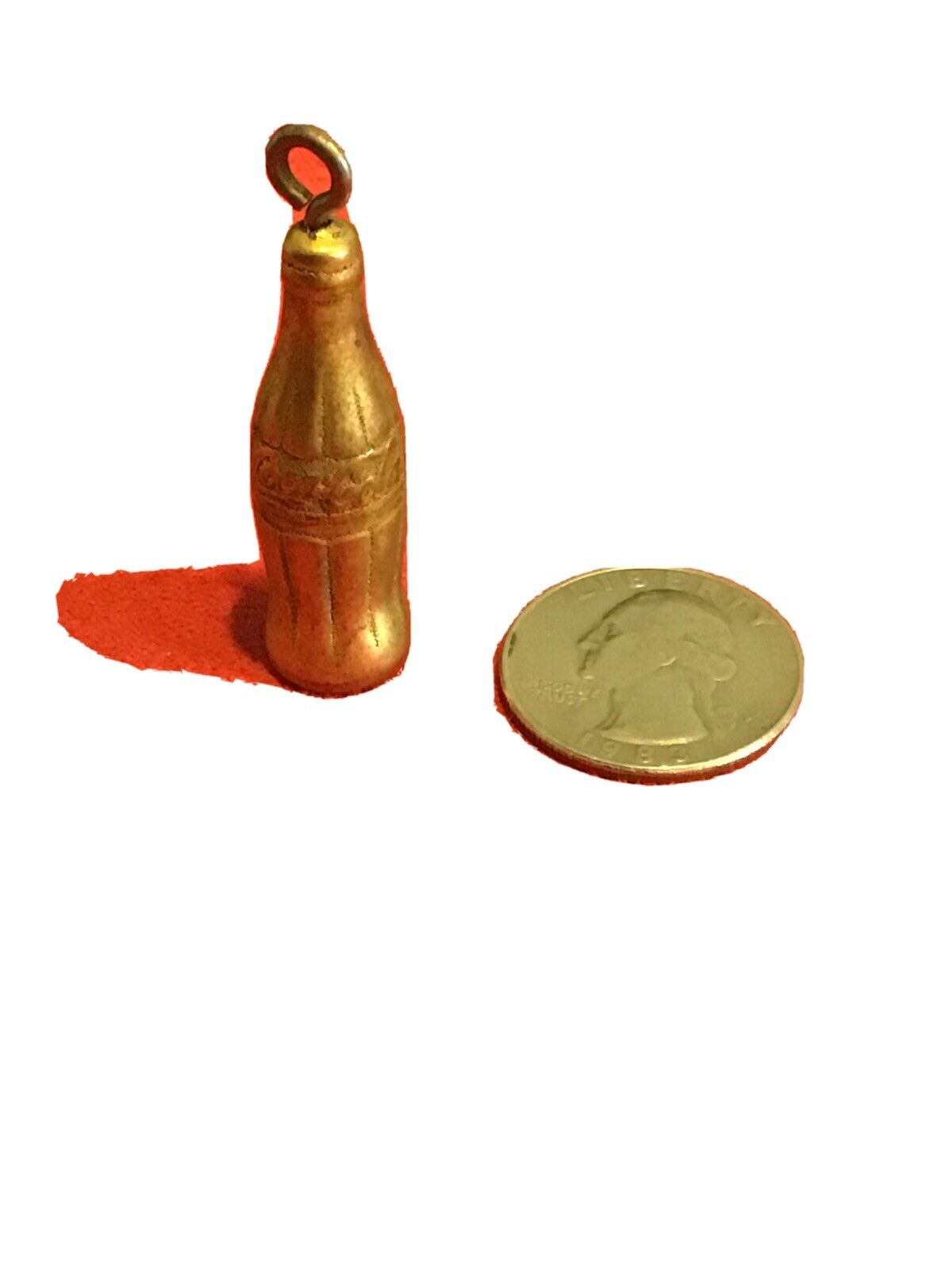 coca cola collectibles...brass Bottle From A Keychain..UNIQUE