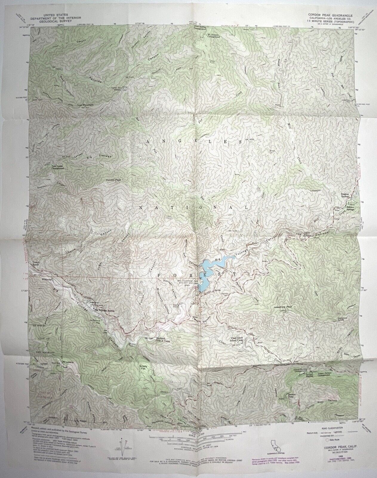 Condor Peak Quad - Los Angeles California • 1959-1988 Geological Topographic Map