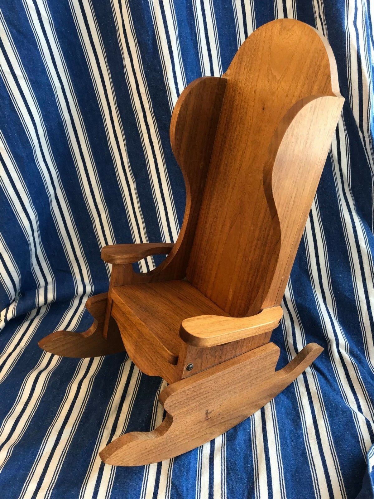 Rocking Chair Solid Walnut Wood Hand Made For Doll Or Bear